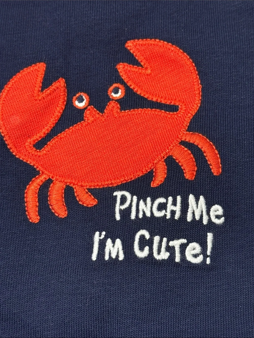 Gymboree Baby One-Piece Bodysuit with Red Crab Appliqué Navy new size 6-12months